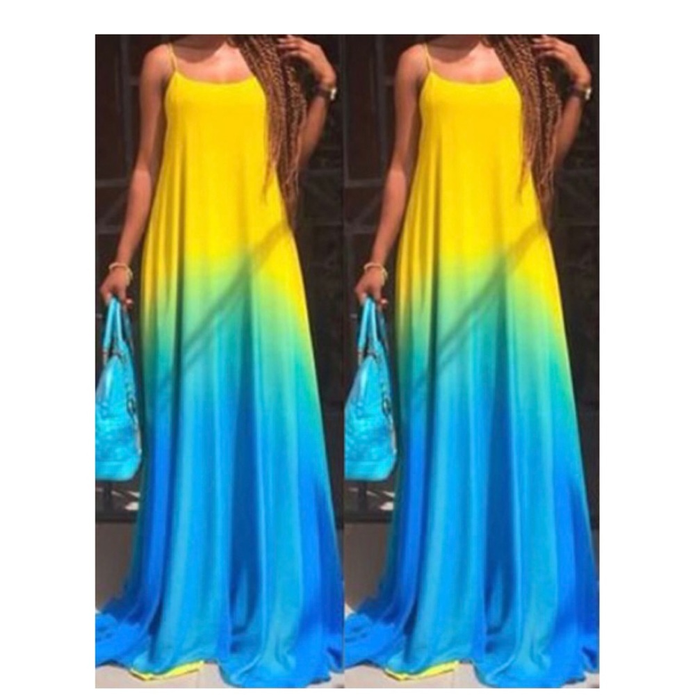 Ombré Print Maxi Dress